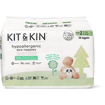 Kit & Kin Eko Naturally Dry Nappies vel. 2 (38 ks)