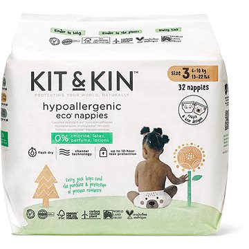 Kit & Kin Eko Naturally Dry Nappies vel. 3 (32 ks)
