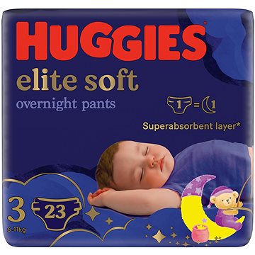 HUGGIES Elite Soft Pants přes noc Pants vel. 3 (23 ks)