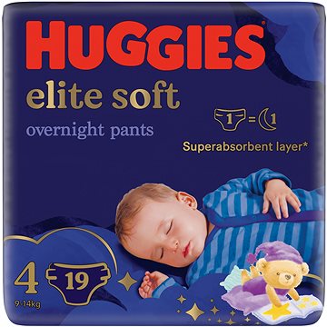 HUGGIES Elite Soft Pants přes noc Pants vel. 4 (19 ks)