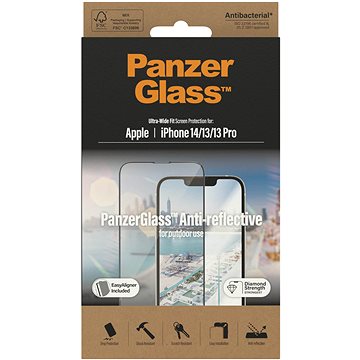 E-shop PanzerGlass Apple iPhone 14/13/13 Pro mit Antireflexionsbeschichtung und Einbaurahmen