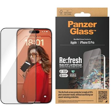 E-shop PanzerGlass Recycled Glass Apple iPhone 15 Pro mit Einbaurahmen