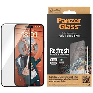 E-shop PanzerGlass Recycled Glass Apple iPhone 15 Plus mit Einbaurahmen