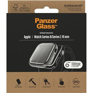 PanzerGlas Full Protection Apple Watch 7/8 41mm (čirý rámeček)