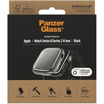 PanzerGlass Full Protection Apple Watch 7/8 41mm (černý rámeček)