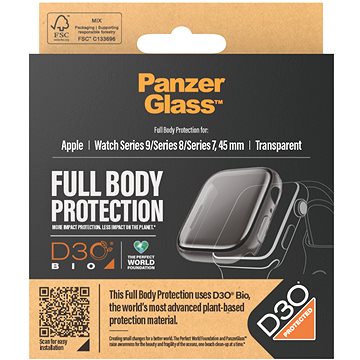 E-shop PanzerGlass Apple Watch 9/8/7 45mm Schutzhülle mit D30 (transparenter Rahmen)