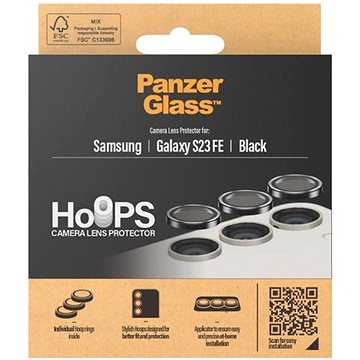 E-shop PanzerGlass HoOps Samsung Galaxy S23 FE - Schutzringe für das Kameraobjektiv - schwarz