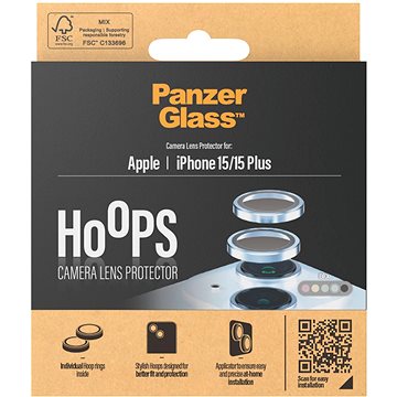 E-shop PanzerGlass HoOps Apple iPhone 15/15 Plus - Kamera-Linsenringe - blau Aluminium