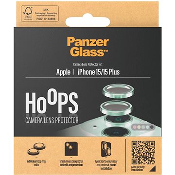 E-shop PanzerGlass HoOps Apple iPhone 15/15 Plus - Ringe für die Kameraobjektive - grünes Aluminium