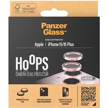 E-shop PanzerGlass HoOps Apple iPhone 15/15 Plus - Kamera-Linsenringe - rosa Aluminium