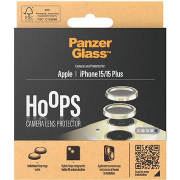 E-shop PanzerGlass HoOps Apple iPhone 15/15 Plus - Ringe für die Kameraobjektive - gelbes Aluminium
