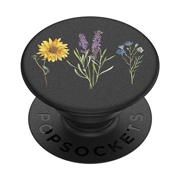 PopSockets PopGrip Gen.2, Vintage Garden Black, květiny na černém podkladu