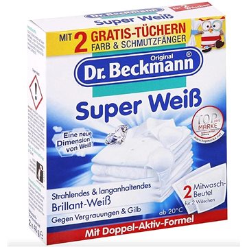 DR. BECKMANN ubrousky na praní bílá 2× 40 g