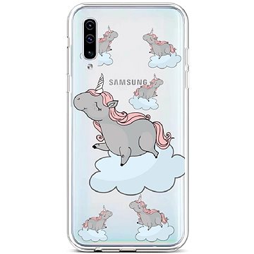 TopQ Samsung A50 silikon Grey Unicorns 42316