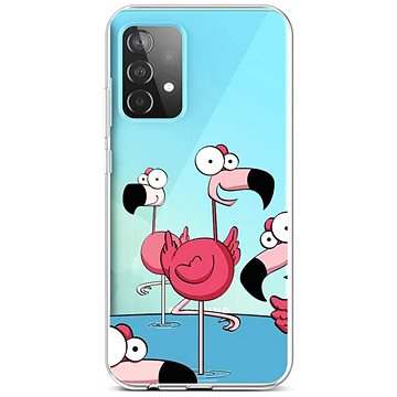 TopQ Samsung A52 silikon Cartoon Flamingos 57404