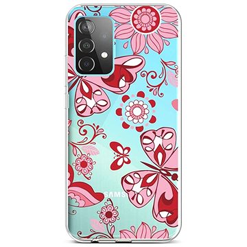 TopQ Samsung A52 silikon Pink Butterfly 57397