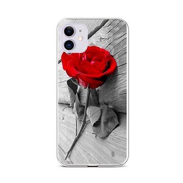 TopQ iPhone 11 silikon Červená růže 58927