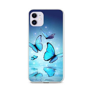 TopQ iPhone 11 silikon Modří motýlci 58812