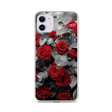 TopQ iPhone 11 silikon Červené růže mix 58926