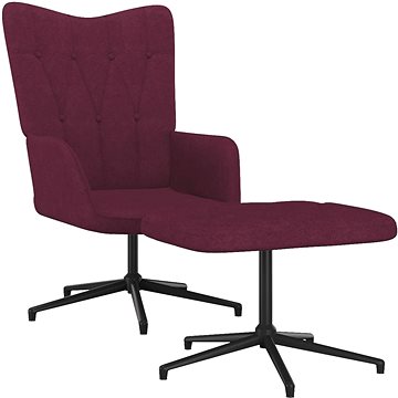 Relaxační křeslo se stoličkou fialové textil, 327588