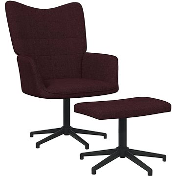 Relaxační křeslo se stoličkou fialové textil, 327984