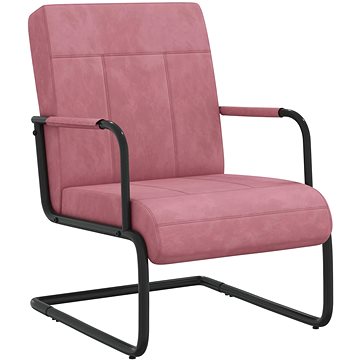 Konzolová židle růžová samet, 325792