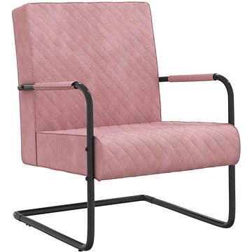 Konzolová židle růžová samet, 325728