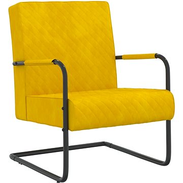 Konzolová židle hořčicově žlutá samet, 325731