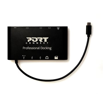 PORT CONNECT Dokovací stanice 8v1 LAN, HDMI, mini Display Port, VGA, USB-C 60W, 3x USB-A,