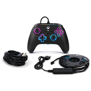 E-shop PowerA Advantage Wired Controller - Xbox Series X|S with Lumectra + RGB LED Strip - Black