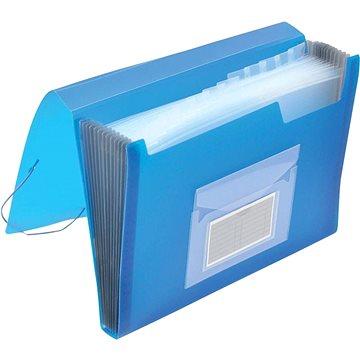 E-shop Q-CONNECT A4 Dokumentenmappe mit Fächern und Gummiband - transparent blau