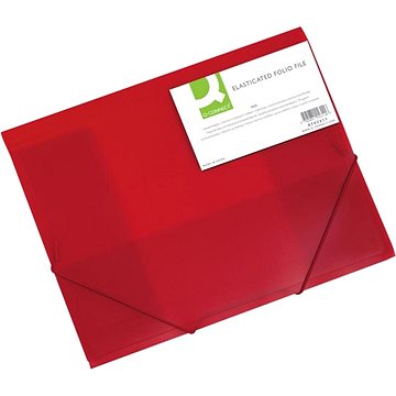 E-shop Q-CONNECT A4 mit Klappen und Gummiband, transparent rot