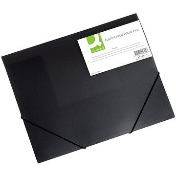 E-shop Q-CONNECT A4 mit Klappen und Gummiband, transparent schwarz