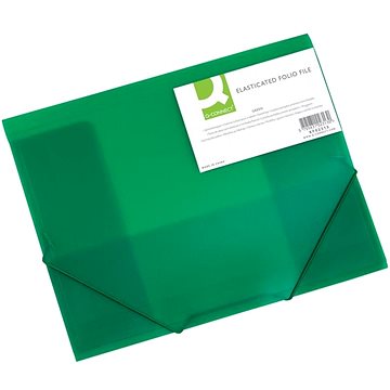 E-shop Q-CONNECT A4 mit Klappen und Gummiband, transparent grün