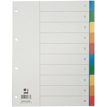 E-shop Q-CONNECT Trennblätter - farbig - Kunststoff - A4 - 10 Blatt