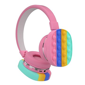 Oxe Bluetooth dětská sluchátka Pop It růžová
