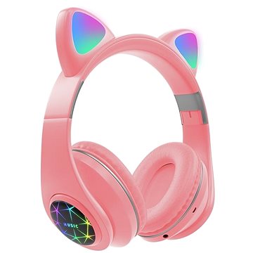 Oxe Bluetooth dětská sluchátka s ouškama růžová