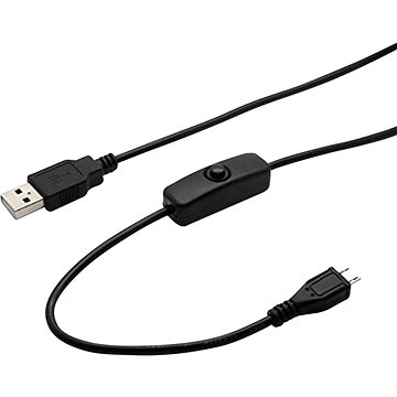 Raspberry Pi USB-A/USB-B napájecí kabel s vypínačem