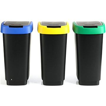 E-shop Rotho 3er-Set Abfalleimer zur Mülltrennung TWIST 25 Liter