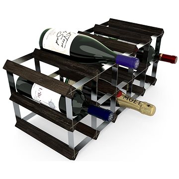 RTA stojan na 15 lahví vína, černý jasan - pozinkovaná ocel / rozložený