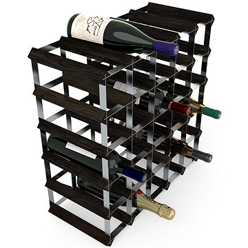 RTA stojan na 30 lahví vína, černý jasan - pozinkovaná ocel / rozložený
