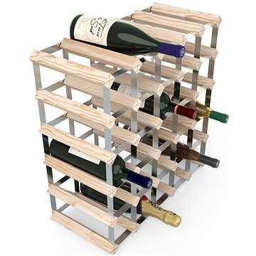 RTA stojan na 30 lahví vína, přírodní borovice - pozinkovaná ocel / rozložený