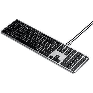 E-shop Satechi Slim W3 USB-C BACKLIT Wired Keyboard - Space Grey - US