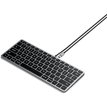 E-shop Satechi Slim W1 USB-C BACKLIT Wired Keyboard - Space Grey - US