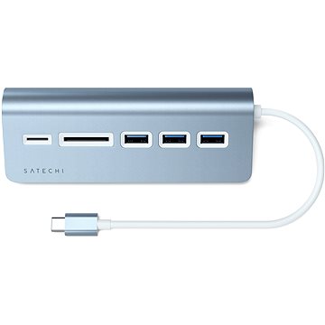 E-shop Satechi Aluminium Typ-C USB Hub (3 x USB 3.0, MicroSD) - Blue