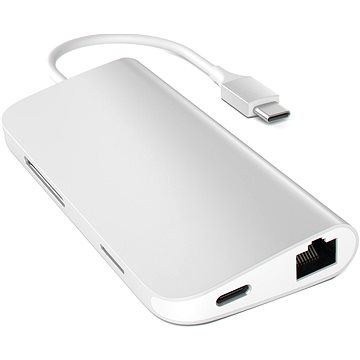Satechi Aluminium Typ-C Multi-Port Adapter (HDMI 4K, 3 x USB 3.0, MicroSD, Ethernet) - Silber