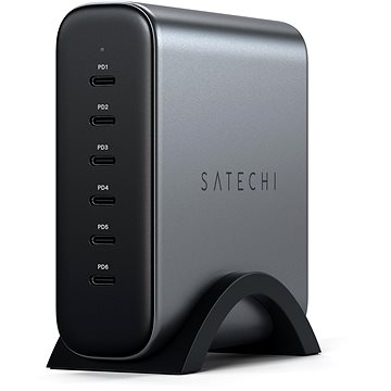 E-shop Satechi 200W USB-C 6-PORT Gan Charger Grey