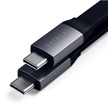 E-shop Satechi USB-C to USB-C Gen 2 Flat Cable (0.24m) - Space Grey