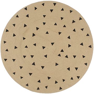 Ručně vyrobený koberec z juty s trojúhelníkovým potiskem 150 cm