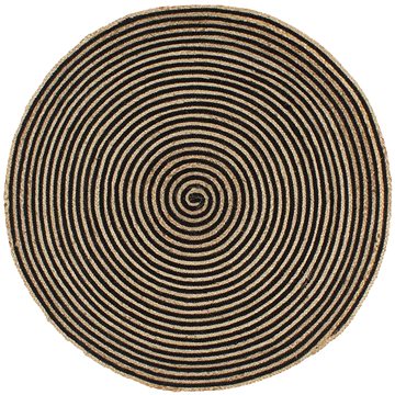 Ručně vyrobený koberec z juty spirálový design černý 90 cm